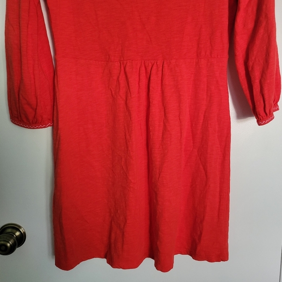 Boden Carina Womens 6 Mini Shirt Dress Red Pink Pom Pom Boho Festival Cotton - Picture 10 of 11